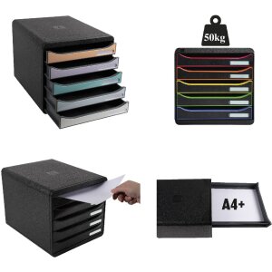 Відтінки сірого 3097294D Комод Big Box Plus 5 відкритих шухляд