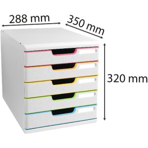 Exacompta 301913D Комод MODULO A4 5 шухляд білий Арлекін