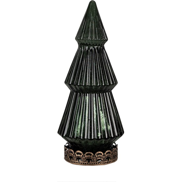 Clayre & Eef 6GL4573GR Рождественская елка со светодиодами Ø 13x23 см / 2xAAA
