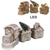 Clayre Eef Рождественское украшение LED поезд пряник коричневый 30x7x12 см полирезин