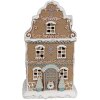 Clayre & Eef Пряничный домик со светодиодами 12x9x20 см полирезин Рождественский