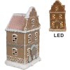 Clayre & Eef Пряничный домик со светодиодами 12x9x20 см полирезин Рождественский