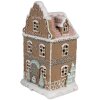 Clayre & Eef Пряничный домик со светодиодами 12x9x20 см полирезин Рождественский