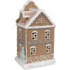 Clayre & Eef Пряничный домик со светодиодами 12x9x20 см полирезин Рождественский