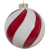 Елочное украшение Clayre Eef Christmas bauble red white glass Ø 6 см