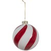 Елочное украшение Clayre Eef Christmas bauble red white glass Ø 6 см