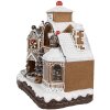 Clayre Eef Рождественское украшение Пряничный домик светодиодный музыкальный 33x17x30 см коричневый