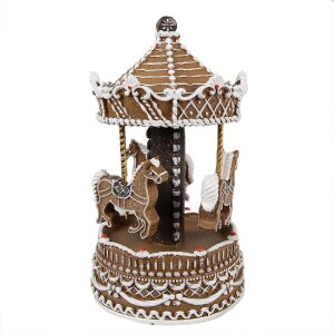 Clayre Eef Music Box Carousel Brown Christmas Decoration...