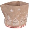 Clayre Eef GBB50 Корзина для хлеба Пряничный домик коричневая круглая хлопок Ø 15x16 см