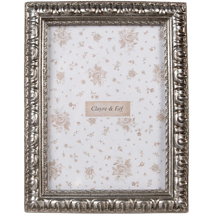 Clayre & Eef 2F1172 Фоторамка серебристая 17x2x22 см / 13x18 см Бохо стиль