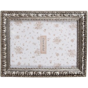 Clayre & Eef 2F1172 Фоторамка серебристая 17x2x22 см / 13x18 см Бохо стиль