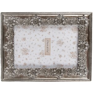 Фоторамка Clayre & Eef 2F1181 Срібло 15x2x20 см 10x15 см Вінтажний дизайн