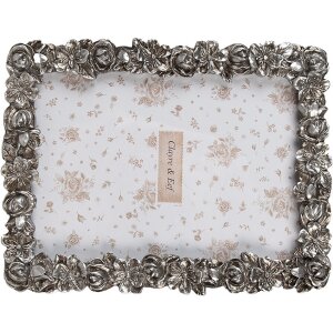Фоторамка Clayre & Eef 2F1182 сріблястого кольору 17x2x21 см в стилі ретро-вінтаж