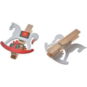 Clayre & Eef 65637 Затискач з коником-гойдалкою набір...