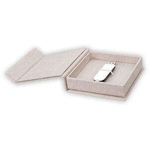 ZEP USB Box Modena Linen бежевый 11x11x3 см с вырезом для фото без USB-накопителя