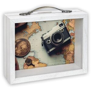 Деревяна скляна скарбничка ZEP Patrick White 17x21x6,5 см