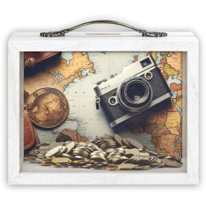 Деревяна скляна скарбничка ZEP Patrick White 17x21x6,5 см