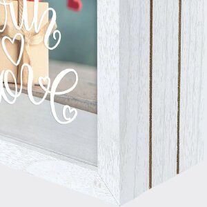 ZEP Деревяна скляна скарбничка Andy White 17x21x6,5 см