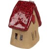 Clayre & Eef 6CE1777 Украшение Дом Коричневый Красный Керамика 10x8x13 см Стиль Кантри