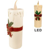 Clayre & Eef 6PR4237 Декоративная свеча LED белый красный 18x20x56 см 3xAA