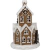 Clayre & Eef 6PR4307 Різдвяний будиночок світлодіодний Ø 21x33 см Коричнево-рожевий 3xAAA