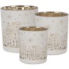Clayre & Eef 6GL4657 Держатель для чайных ламп Набор из 3 снежинок из белого золота