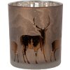 Clayre & Eef 6GL4660 Подставка для чая с мотивом оленя коричневая Ø 7x8 см стекло