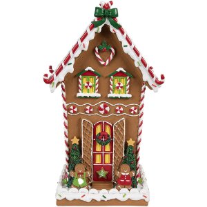Clayre & Eef 6PR4251 Украшение для пряничного домика коричнево-белое 18x14x31 см