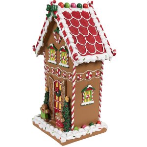 Clayre & Eef 6PR4251 Украшение для пряничного домика коричнево-белое 18x14x31 см