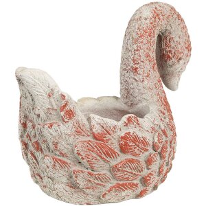 Горщик для квітів Clayre & Eef 6TE0549 Swan Antique Look Сірий Червоний 19x11x15 см Камінь