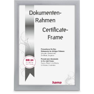 Пластикова рамка Hama Chiaro срібляста 21 x 29,7 см DIN A4