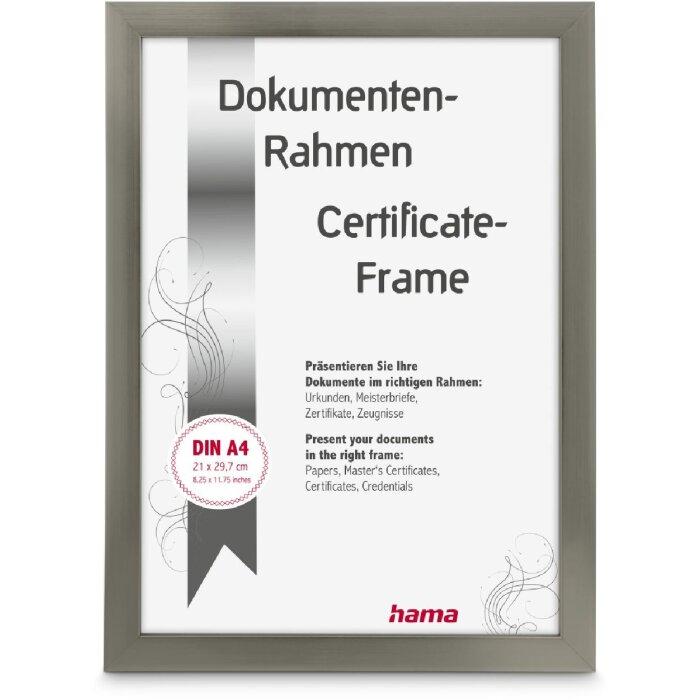 Hama пластиковая рамка Chiaro сталь 21 x 29,7 см DIN A4