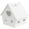 Clayre & Eef 6CE1740 Держатель для чайной лампы Дом фарфоровый белый 9x7x8 см