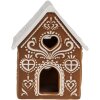 Clayre & Eef 6CE1742 Держатель для чайной лампы Дом коричневый белый 7x8x9 см фарфор