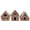 Clayre & Eef 6CE1742 Держатель для чайной лампы Дом коричневый белый 7x8x9 см фарфор