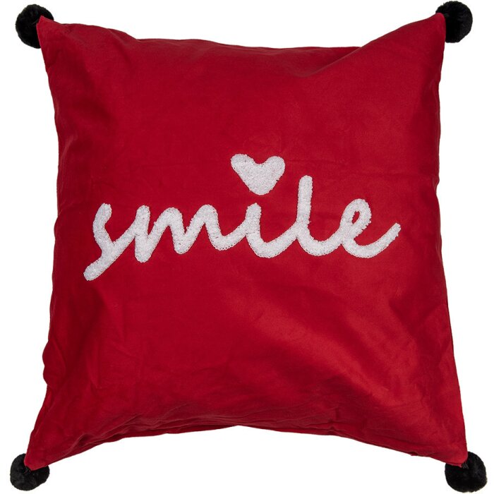 Clayre & Eef KT021.365 Наволочка на подушку Smile Red White 45x45 см поліестер