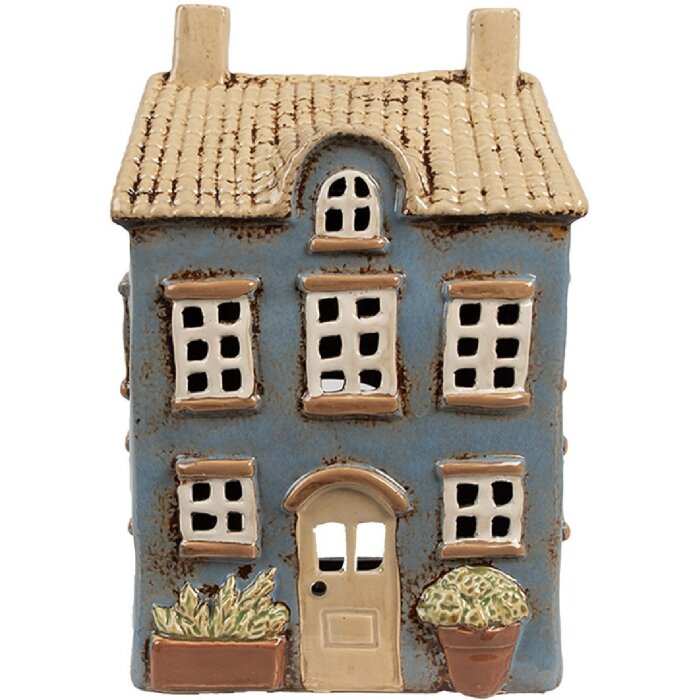 Clayre & Eef 6CE1894 Держатель для чая House Blue Beige 16x10x23 см керамика