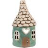 Clayre & Eef 6CE1873 Держатель для чайной лампы Дом керамический зеленый Ø 11x20 см Стиль кантри