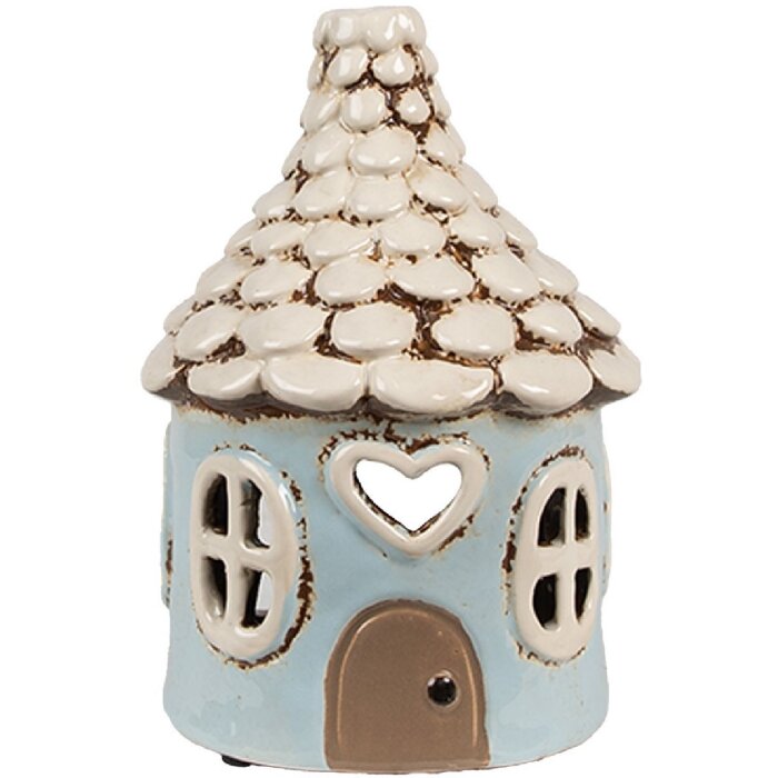 Clayre & Eef 6CE1875 Держатель для чайной лампы House Blue Beige Ø11x15 см