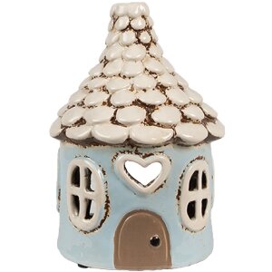Clayre & Eef 6CE1875 Держатель для чайной лампы House Blue Beige Ø11x15 см