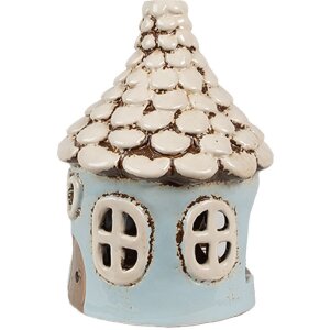 Clayre & Eef 6CE1875 Держатель для чайной лампы House Blue Beige Ø11x15 см