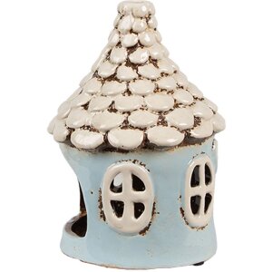 Clayre & Eef 6CE1875 Держатель для чайной лампы House Blue Beige Ø11x15 см