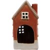 Clayre & Eef 6CE1909 Держатель для чайной лампы Дом керамический оранжево-коричневый 10x8x18 см