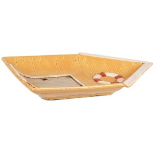 Тарілка Clayre & Eef 6CE1867 Жовто-бежева 25x17x3 см...
