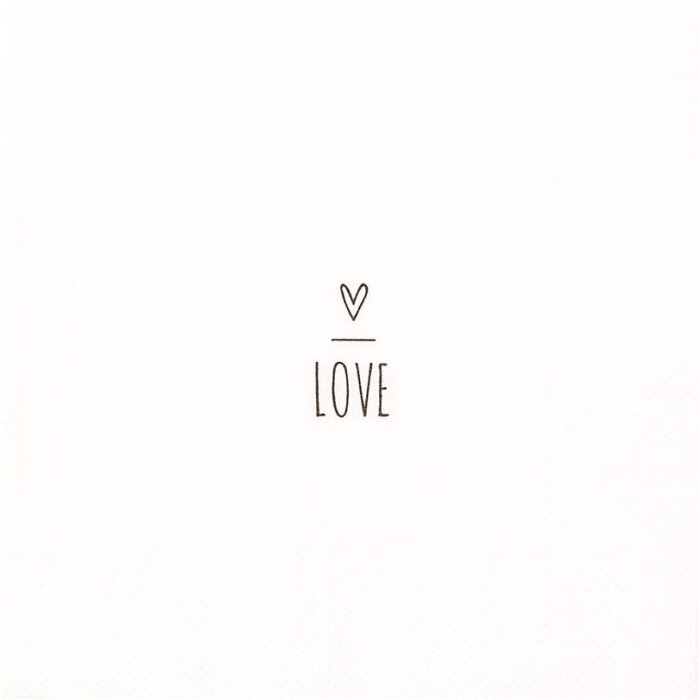 Серветки паперові Clayre & Eef 73086 Love White 33x33 см 20 шт.