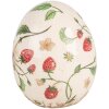 Декоративне яйце Clayre & Eef 6CE1919M Бежево-червона кераміка Ø 10x12 см Стиль кантрі