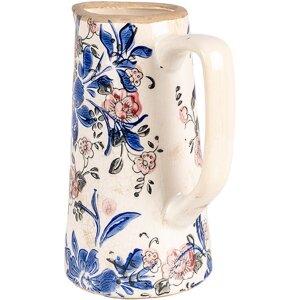 Clayre & Eef 6CE1923M Декоративный кувшин с цветочным узором 16x11x20 см