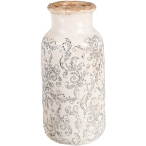Ваза Clayre & Eef 6CE1927L Ø 15x32 см Біла