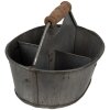 Clayre & Eef 6UNY0014 Металевий контейнер з відділеннями Ручка 20x18x16 см