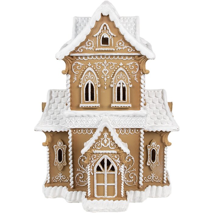 Світлодіодний декоративний будиночок-пряник Clayre & Eef 6PR3906GG 28x21x37 см